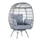 Flash Furniture Zola Gray Oversized Wicker Egg Swivel Lounge Chair w/4 Cushions SB-C-335-GY-GY-GG - alternate 9